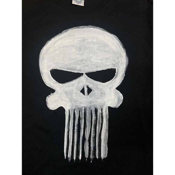 VINTAGE RARE Marvel Punisher Painted Skull Goth Collectible Shirt Adult M - Picture 4 of 4
